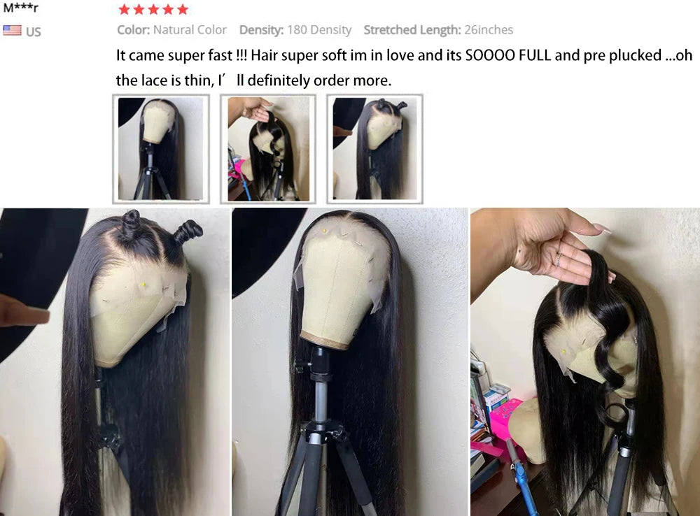 Hd Lace Frontal Wig 13x6 Lace Front Wig Human Hair 30Inch Bone Straight Transparent Lace Human Hair Wigs HD Lace 4x4 Closure Wig