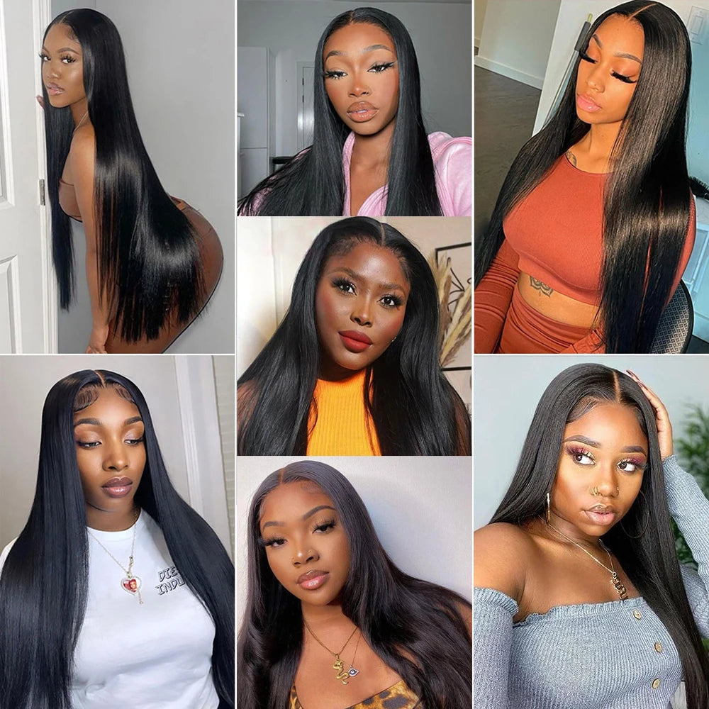 Hd Lace Frontal Wig 13x6 Lace Front Wig Human Hair 30Inch Bone Straight Transparent Lace Human Hair Wigs HD Lace 4x4 Closure Wig