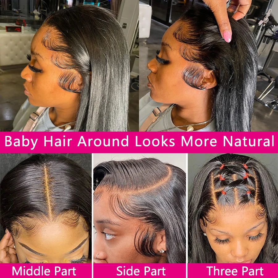 Hd Lace Frontal Wig 13x6 Lace Front Wig Human Hair 30Inch Bone Straight Transparent Lace Human Hair Wigs HD Lace 4x4 Closure Wig