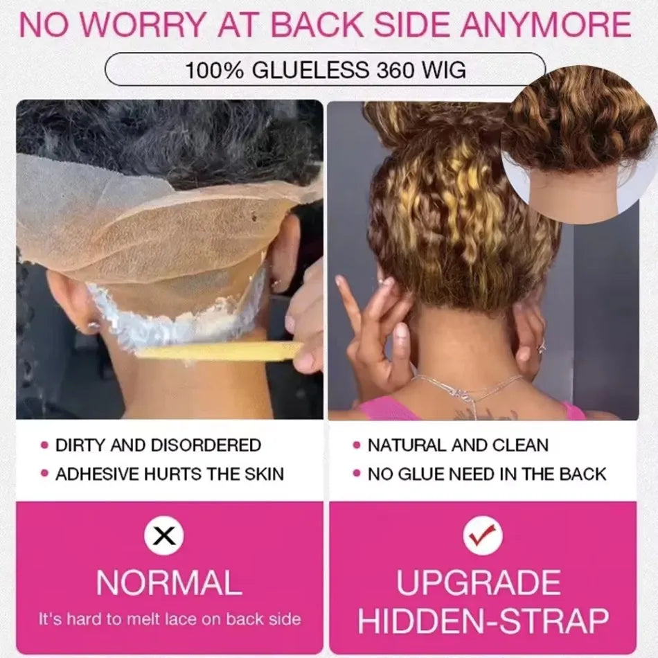 Highlight 360 Full Lace Wig Human Hair Pre Plucked Hd Deep Wave Frontal Wig Invisible Drawstring Curly Human Hair Wigs 3032 Inch