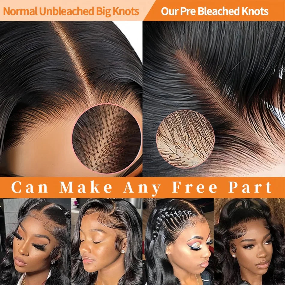 40 Inch Body Wave 5x5 Glueless Wig 100% Human Hair Pre-plucked Brazilian 200 Density 13x6 Lace Frontal Human Hair Wig for Women