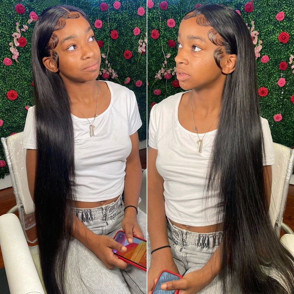 Hd Lace Frontal Wig 13x6 Lace Front Wig Human Hair 30Inch Bone Straight Transparent Lace Human Hair Wigs HD Lace 4x4 Closure Wig