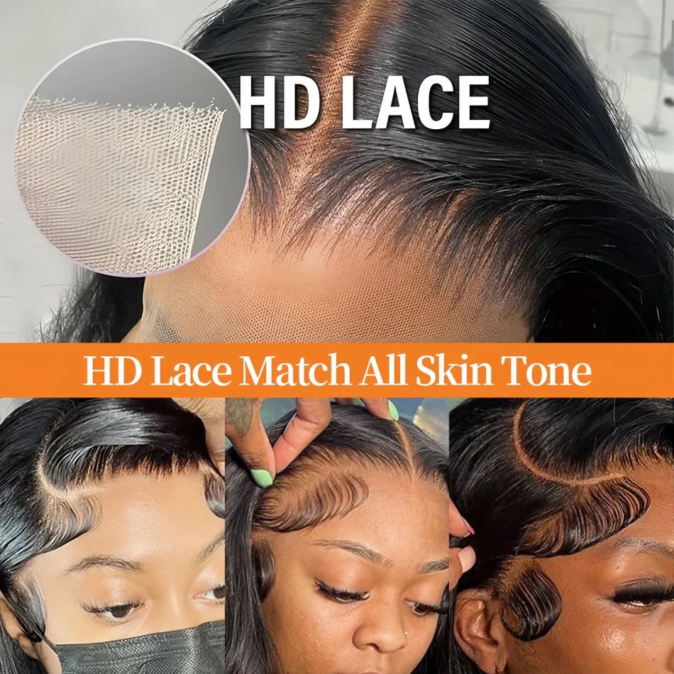 40 Inch Body Wave 5x5 Glueless Wig 100% Human Hair Pre-plucked Brazilian 200 Density 13x6 Lace Frontal Human Hair Wig for Women