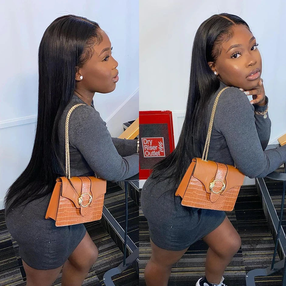 Hd Lace Frontal Wig 13x6 Lace Front Wig Human Hair 30Inch Bone Straight Transparent Lace Human Hair Wigs HD Lace 4x4 Closure Wig