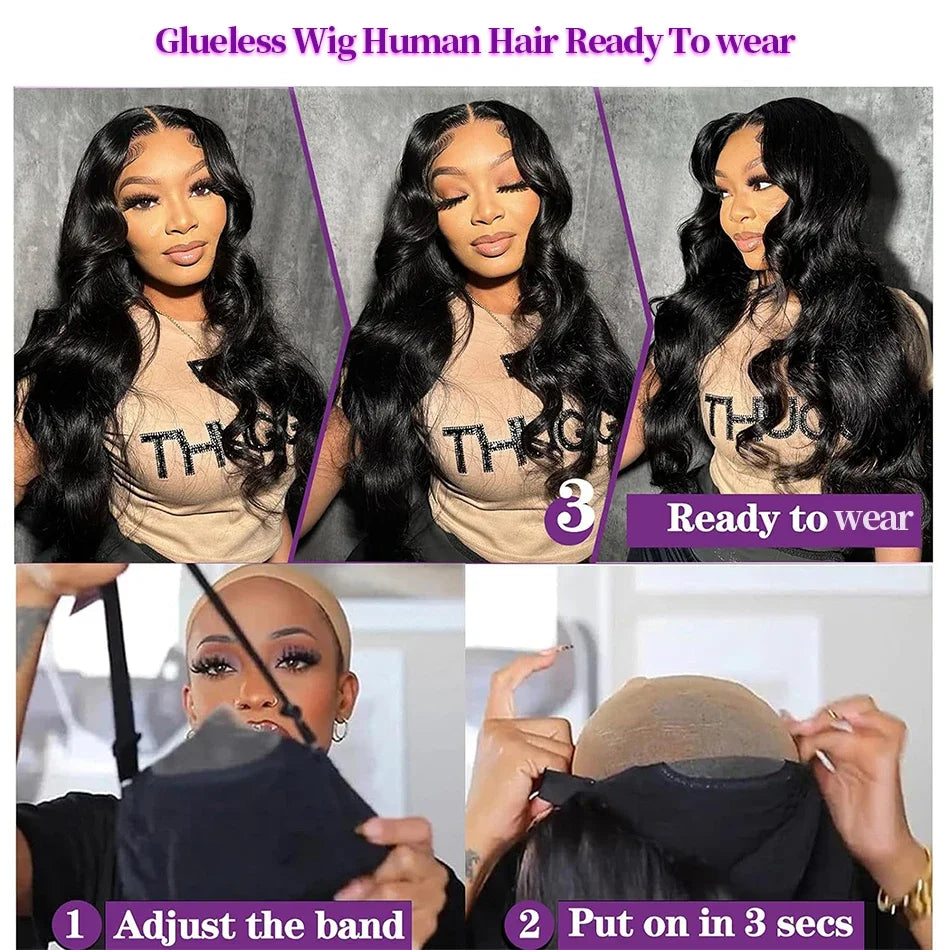 40 Inch Body Wave 5x5 Glueless Wig 100% Human Hair Pre-plucked Brazilian 200 Density 13x6 Lace Frontal Human Hair Wig for Women