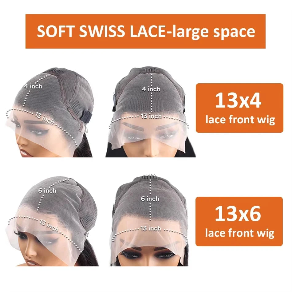 Orange Ginger Lace Front Wig Curly Human Hair Wigs For Women Deep Wave Frontal Wig 13x4 13x6 HD Lace Front Human Hair Wig