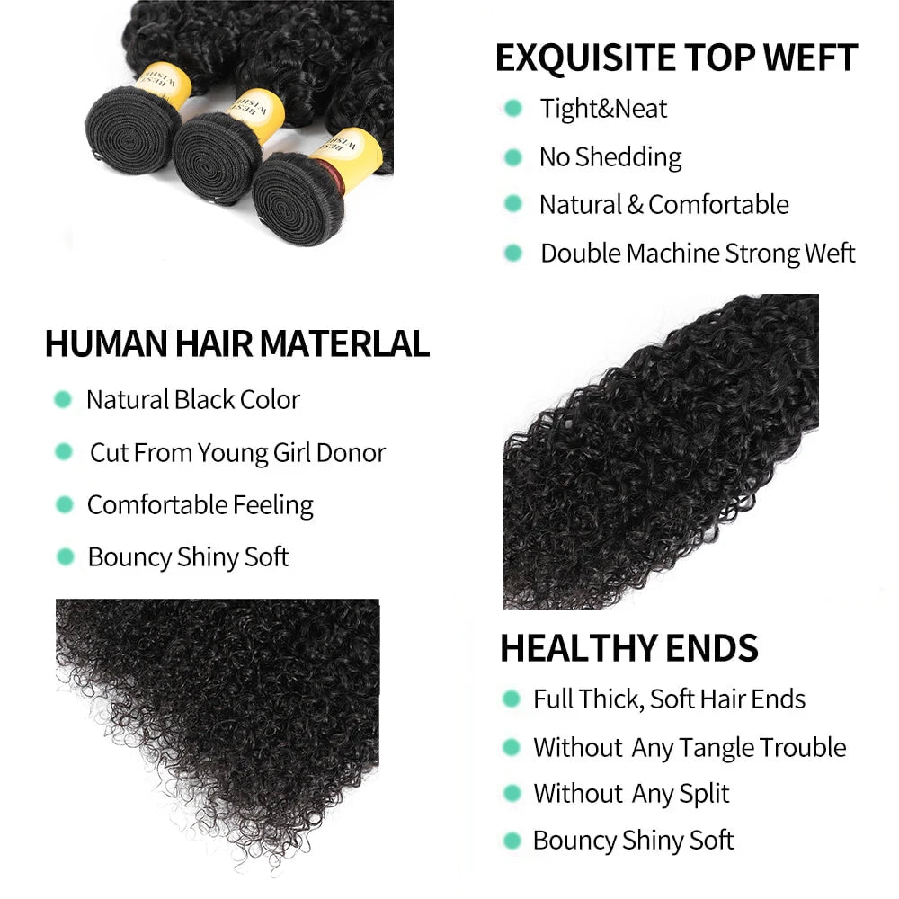 12A Kinky Curly Hair Bundles 1/3/4 Pcs Jerry Curly Bundles Human Hair 32 Inch Burmese Curly Hair Bundles 3-5 Days Delivery