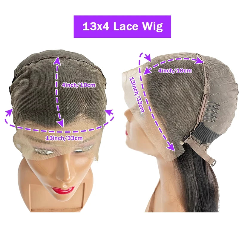 13x4 Straight Lace Frontal Bob Wig Pre Plucked Human Hair Wigs Brazilian Remy Short Bob Wig For Women Natural Black #1B 14 Inch